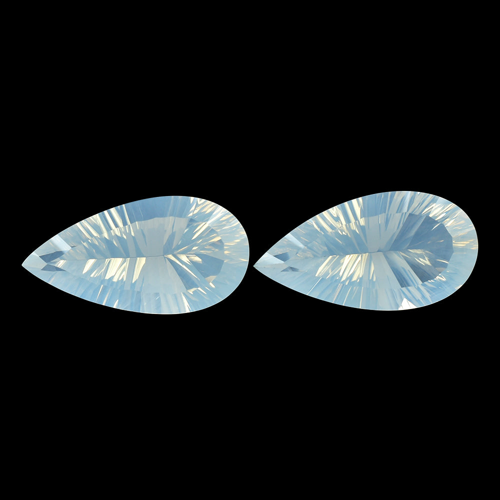 BLUE MOON QUARTZ CONCAVE CUT PEAR 25X13MM 12.98 Cts.