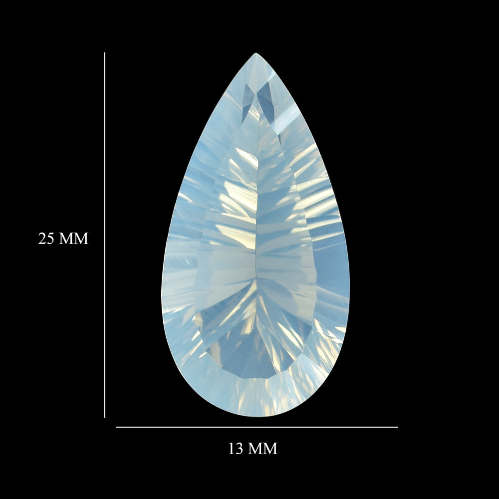 BLUE MOON QUARTZ CONCAVE CUT PEAR 25X13MM 12.98 Cts.