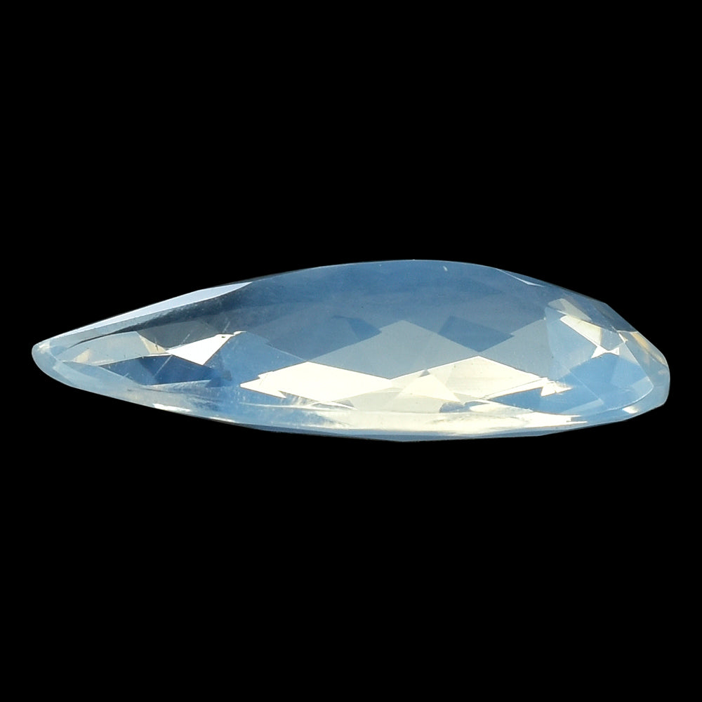 BLUE MOON QUARTZ CHECKER CUT PEAR 21X9MM 5.71 Cts.