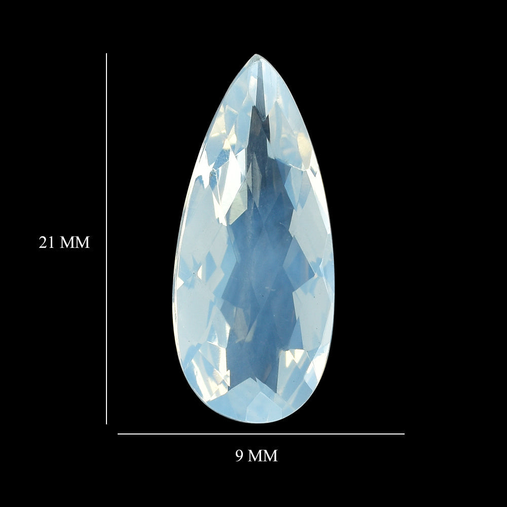 BLUE MOON QUARTZ CHECKER CUT PEAR 21X9MM 5.71 Cts.