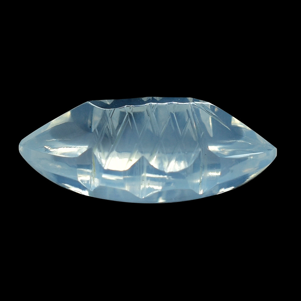 BLUE MOON QUARTZ BUFFTOP CARVED MARQUISE 20X11.50MM 10.30 Cts.