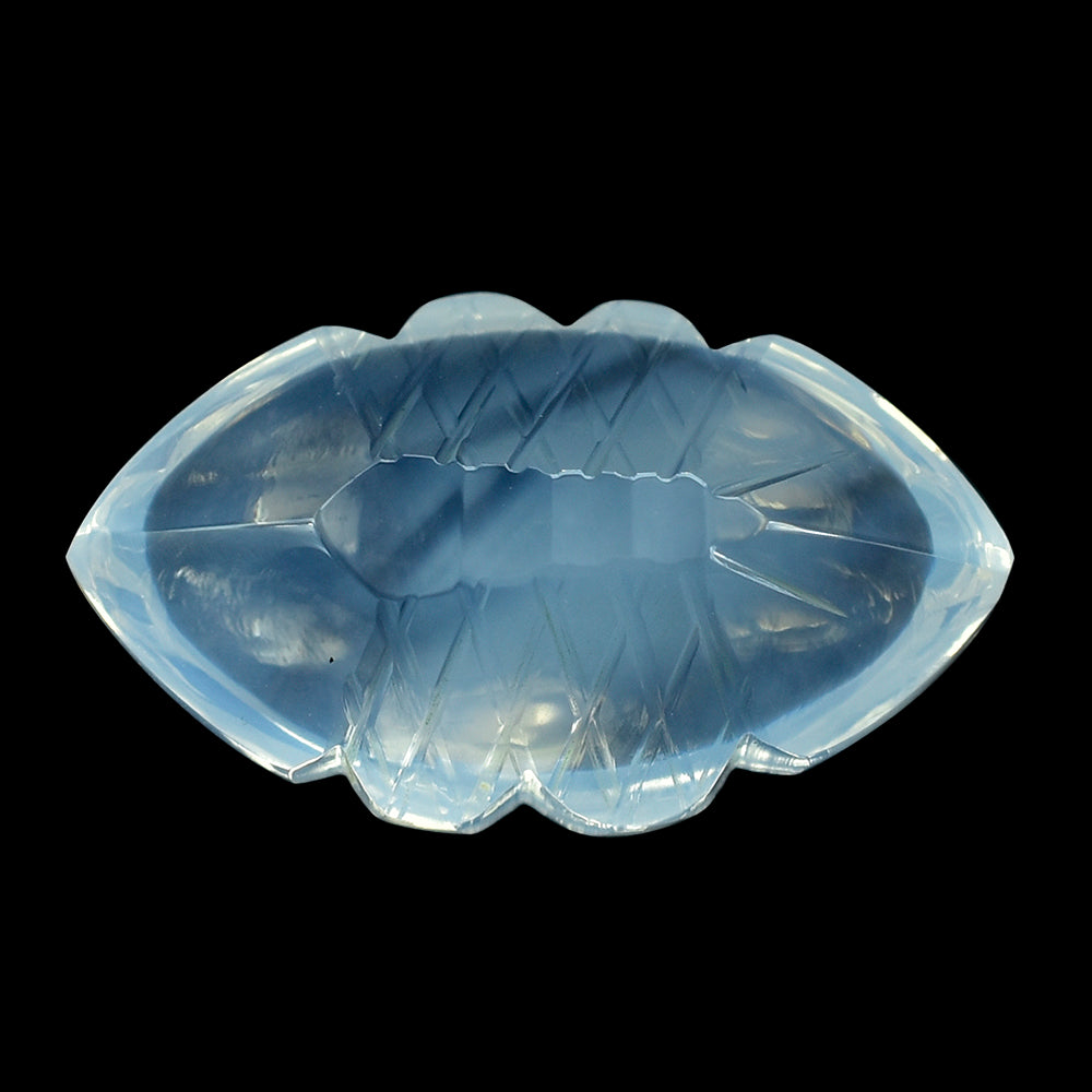 BLUE MOON QUARTZ BUFFTOP CARVED MARQUISE 20X11.50MM 10.30 Cts.