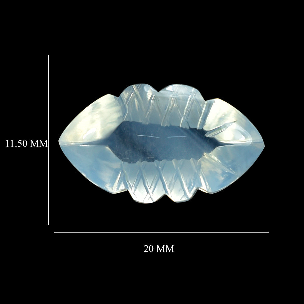 BLUE MOON QUARTZ BUFFTOP CARVED MARQUISE 20X11.50MM 10.30 Cts.