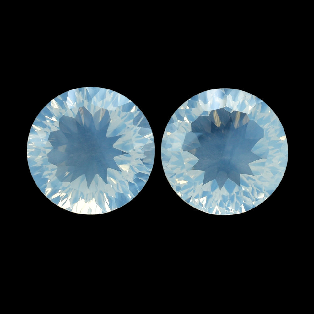 BLUE MOON QUARTZ CONCAVE CUT ROUND 12MM 6.08 Cts.