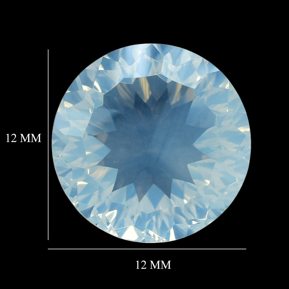 BLUE MOON QUARTZ CONCAVE CUT ROUND 12MM 6.08 Cts.