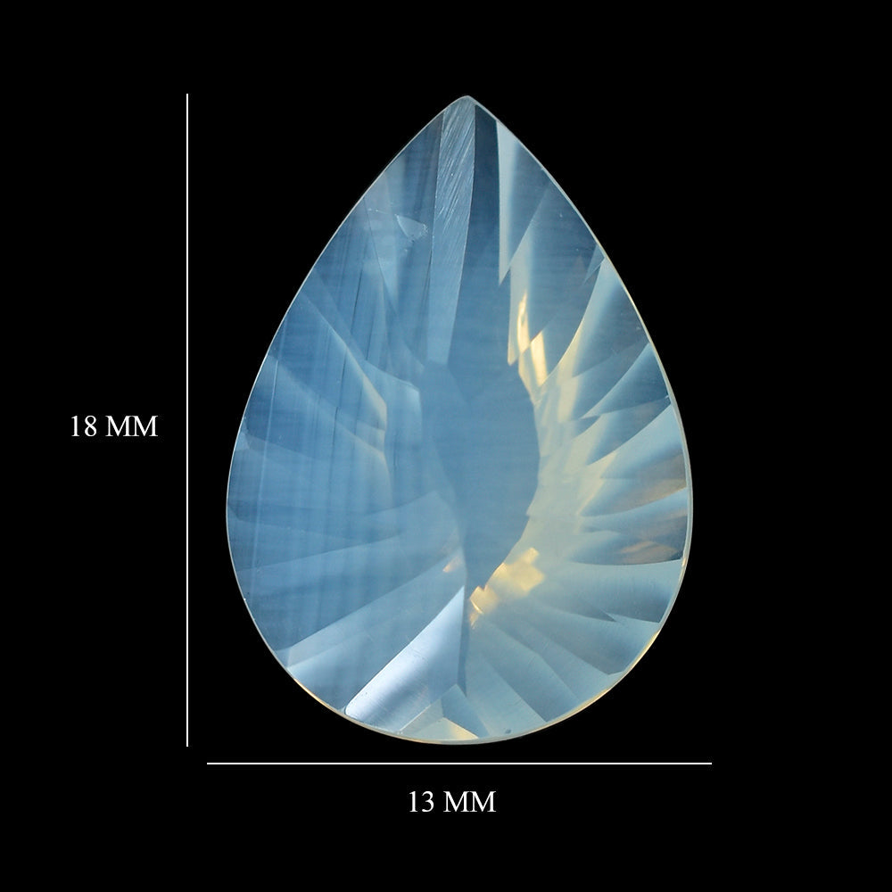 BLUE MOON QUARTZ CONCAVE BRIOLETTE PEAR 18X13MM 8.00 Cts.