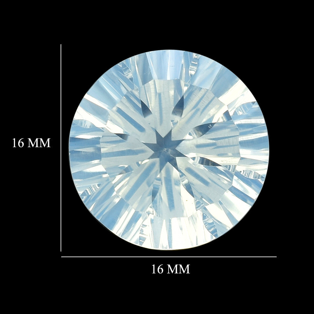 BLUE MOON QUARTZ CONCAVE SPLENDOR CUT ROUND 16MM 12.70 Cts.