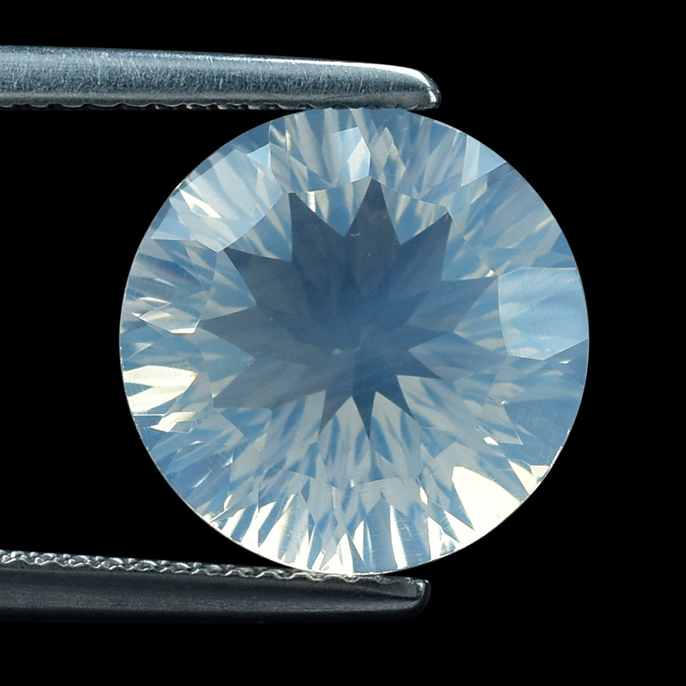 BLUE MOON QUARTZ CONCAVE CUT ROUND 12MM 5.71 Cts.