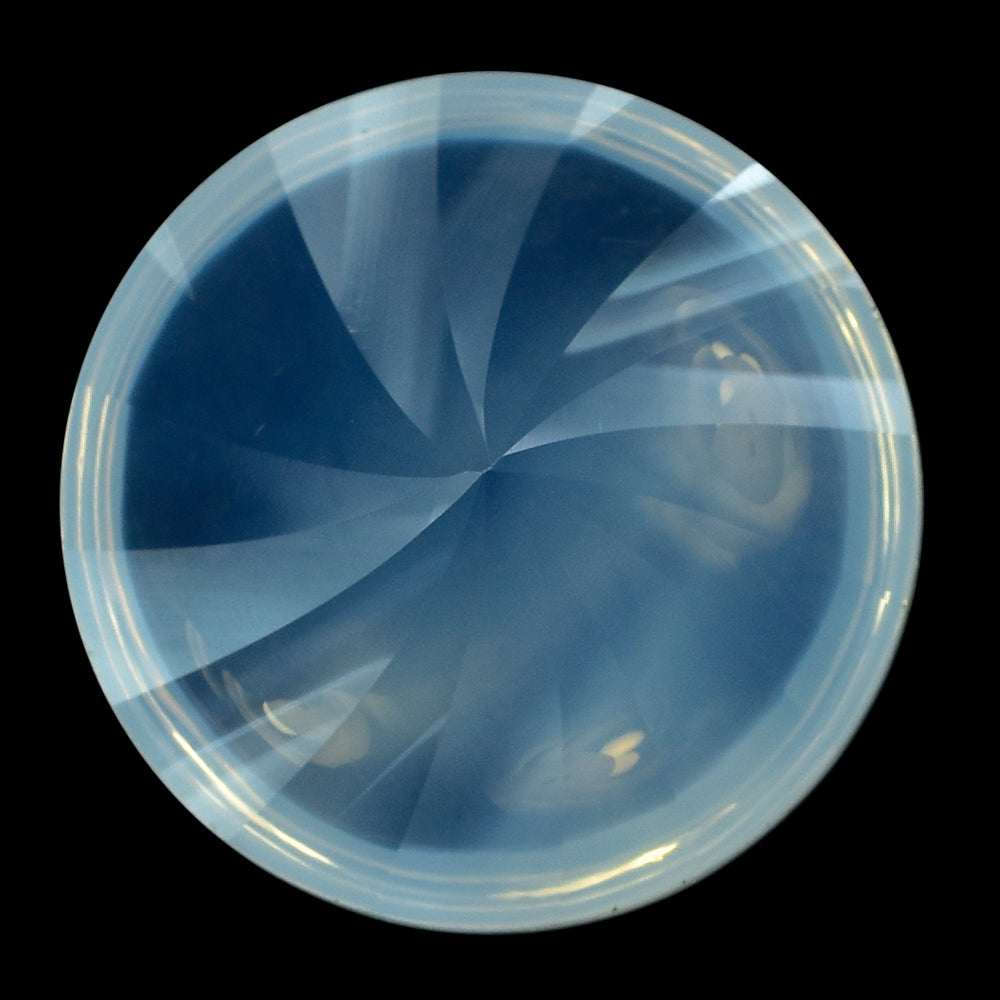BLUE MOON QUARTZ BUFFTOP ROUND WITH TWISTED CONCAVE 15MM 9.88 Cts.
