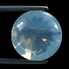BLUE MOON QUARTZ BUFFTOP ROUND WITH TWISTED CONCAVE 15MM 9.88 Cts.