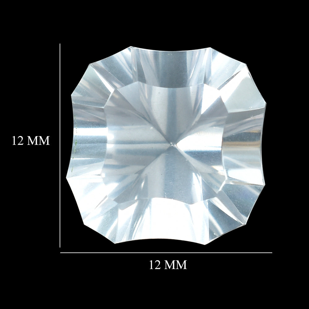 BLUE MOON QUARTZ CONCAVE CUT CUSHION NINETY CUT (DES#22) (1ST) 12MM 6.28 Cts.