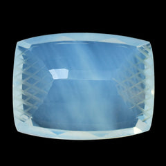 BLUE MOON QUARTZ CUSHION STEP CUT WITH CALVED SIDES (1ST) 16X12MM 10.26 Cts.