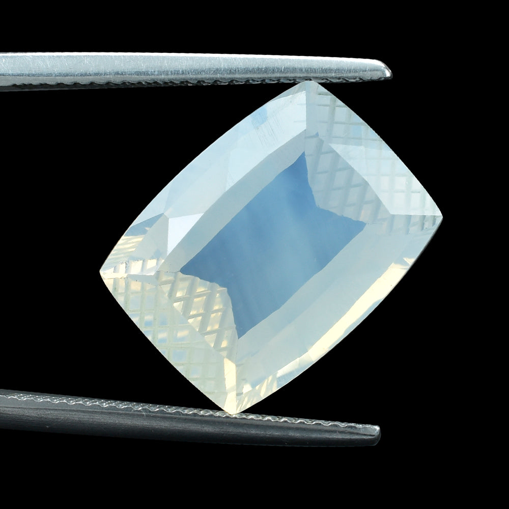 BLUE MOON QUARTZ CUSHION STEP CUT WITH CALVED SIDES (1ST) 16X12MM 10.26 Cts.