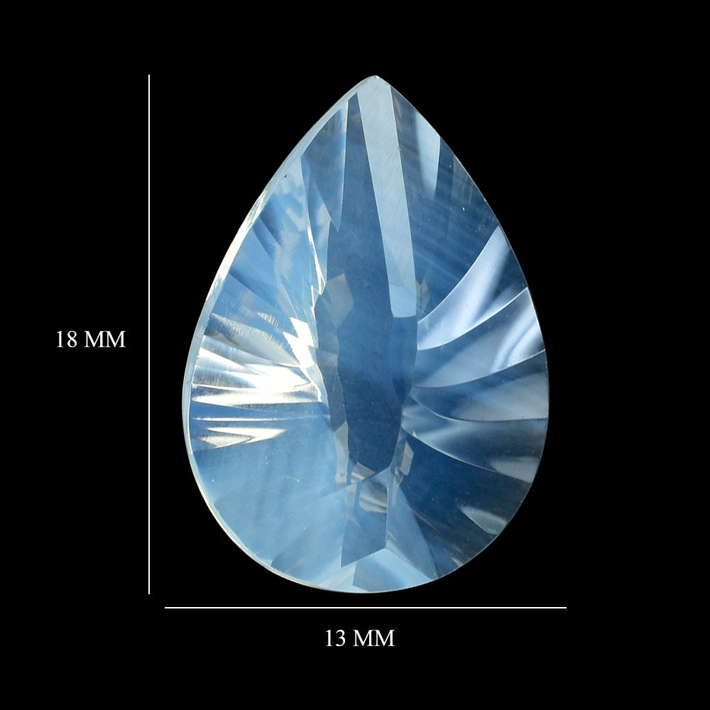 BLUE MOON QUARTZ CONCAVE BRIOLETTE PEAR 18X13MM 7.96 Cts.
