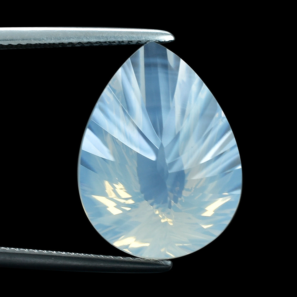 BLUE MOON QUARTZ CONCAVE BRIOLETTE PEAR (1ST) 20X15MM 13.26 Cts.