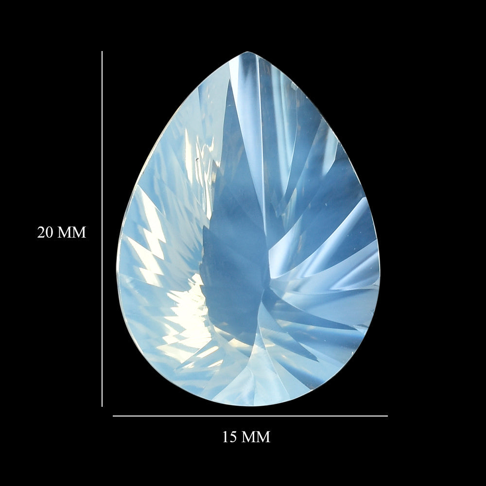 BLUE MOON QUARTZ CONCAVE BRIOLETTE PEAR (1ST) 20X15MM 13.26 Cts.
