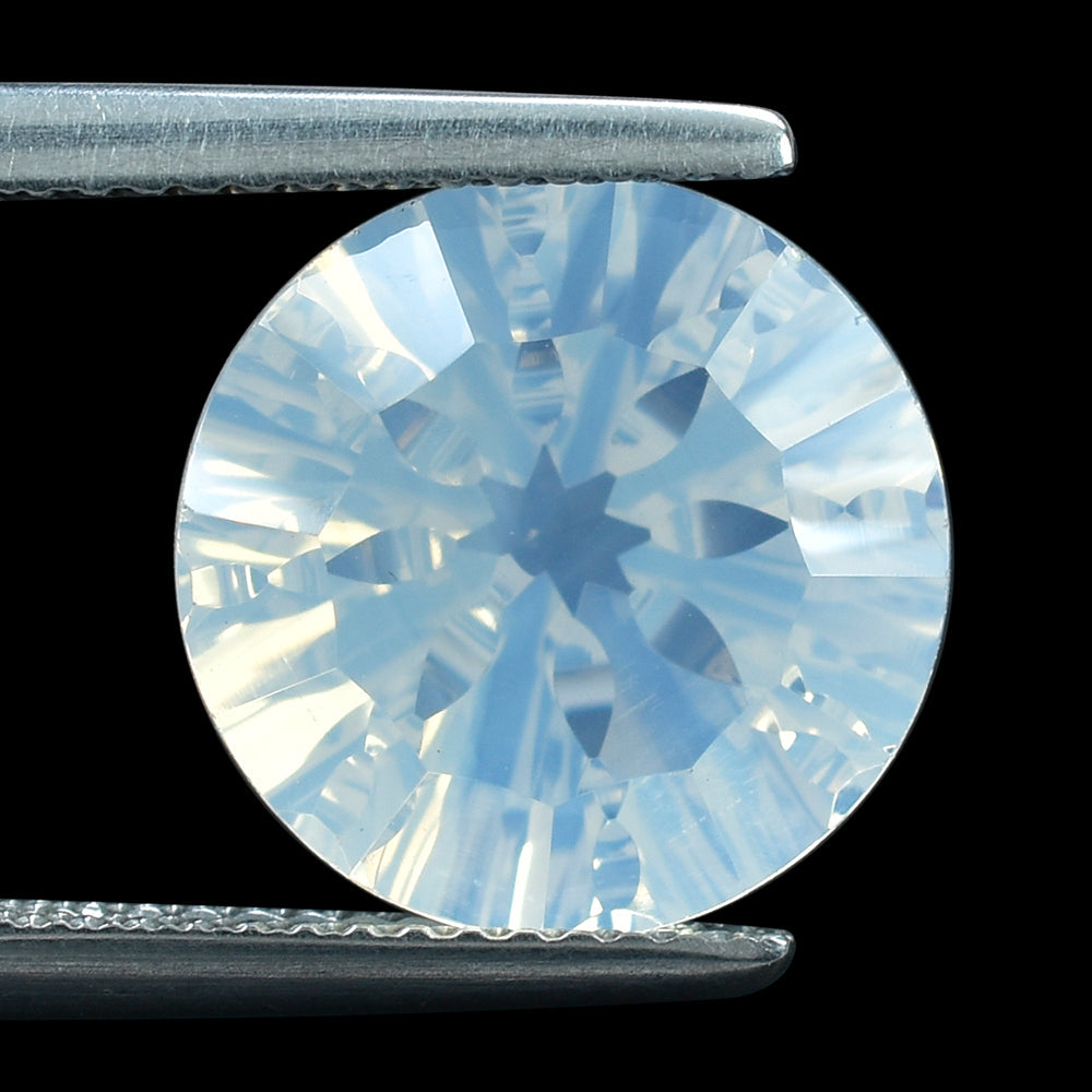 BLUE MOON QUARTZ CONCAVE SPLENDOR CUT ROUND (1ST) 12MM 5.51 Cts.