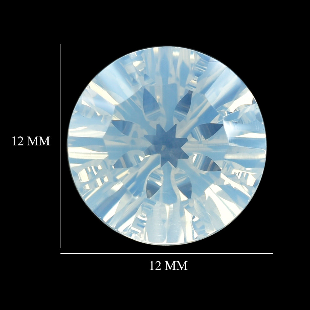 BLUE MOON QUARTZ CONCAVE SPLENDOR CUT ROUND (1ST) 12MM 5.51 Cts.
