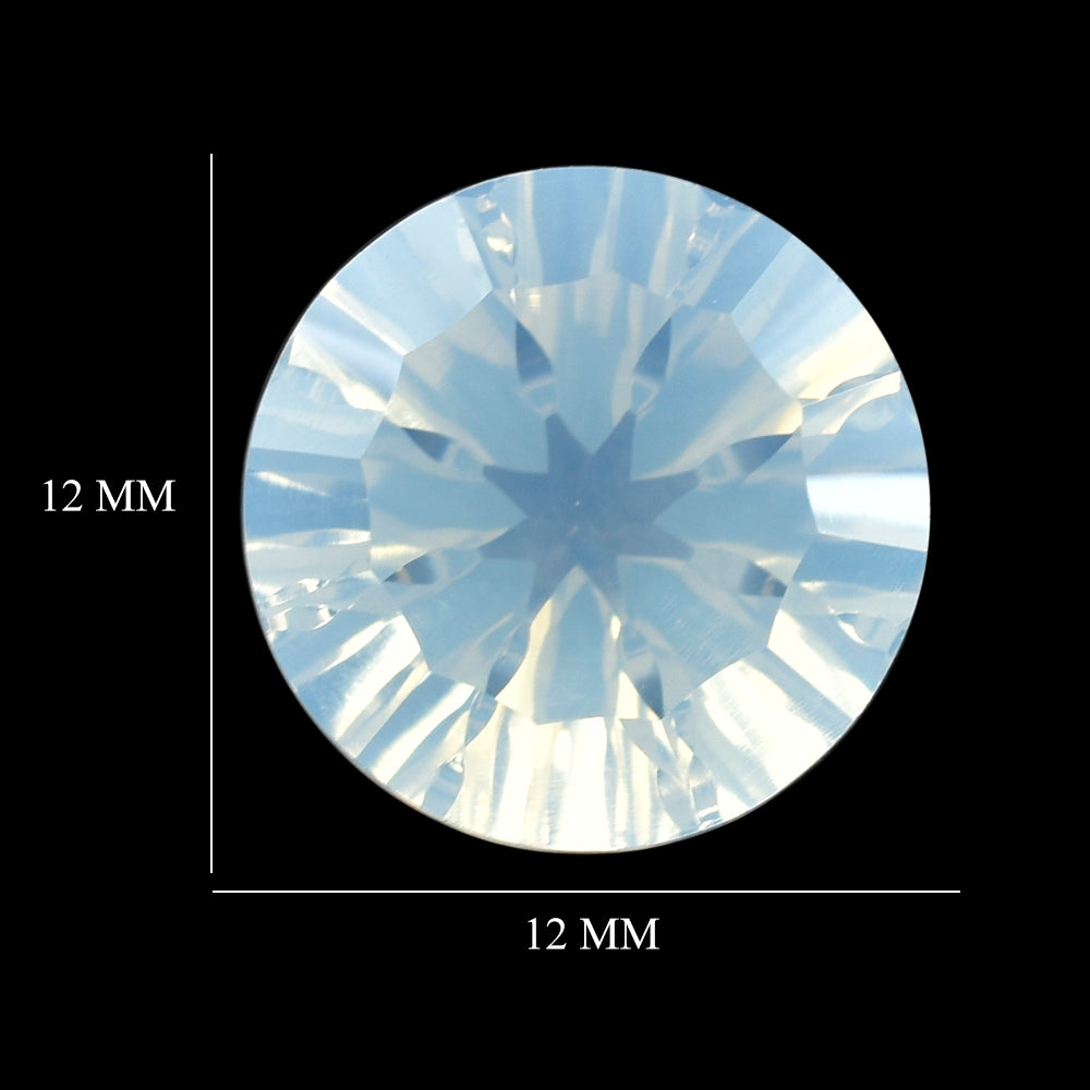 BLUE MOON QUARTZ CONCAVE SPLENDOR CUT ROUND (1ST) 12MM 5.23 Cts.
