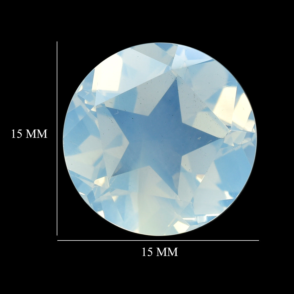 BLUE MOON QUARTZ PENTAGON ROUND WITH STAR CUT BACK (1ST) 15MM 11.86 Cts.