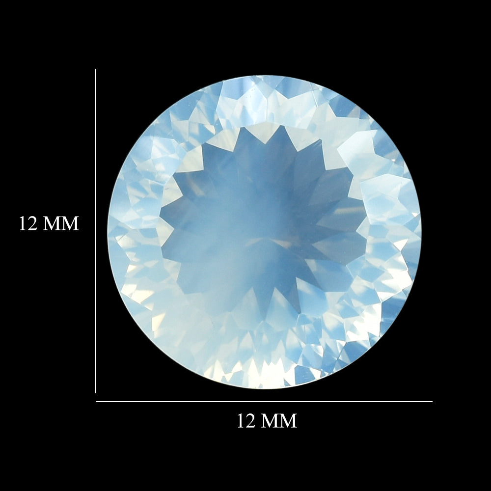 BLUE MOON QUARTZ CONCAVE CUT ROUND (1ST) 12MM 5.83 Cts.
