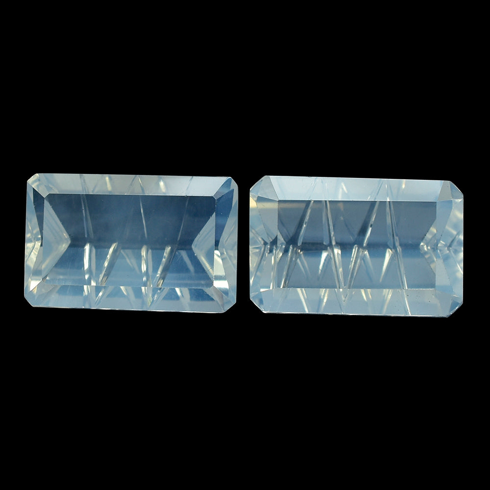 BLUE MOON QUARTZ CONCAVE LIGHTENING CUT OCTAGON (1ST) 14X9MM 5.45 Cts.