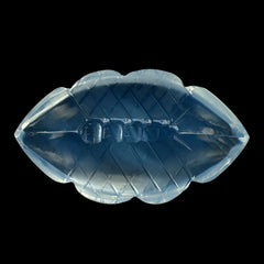 BLUE MOON QUARTZ BUFFTOP FISH CARVED BACK MARQUISE 20X11.50MM 9.90 Cts.