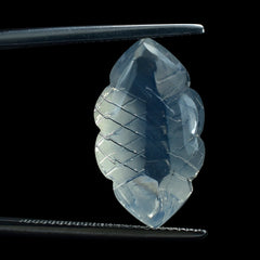 BLUE MOON QUARTZ BUFFTOP FISH CARVED BACK MARQUISE 20X11.50MM 9.90 Cts.