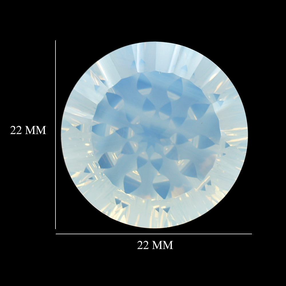 BLUE MOON QUARTZ CONCAVE SPLENGOR CUT ROUND (1ST) 22MM 32.37 Cts.