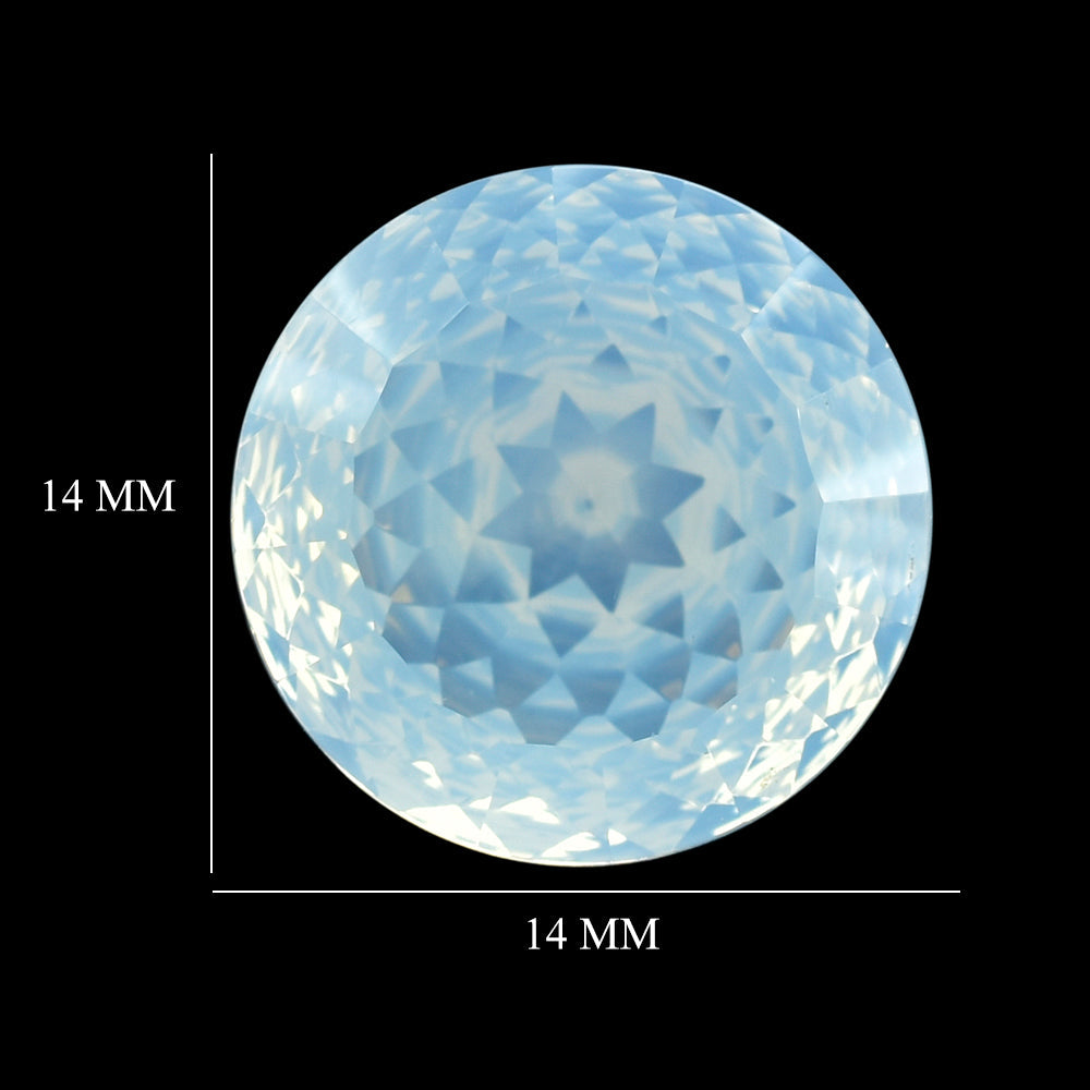 BLUE MOON QUARTZ NIRVANA CUT ROUND (DES#81)  14MM 8.47 Cts.