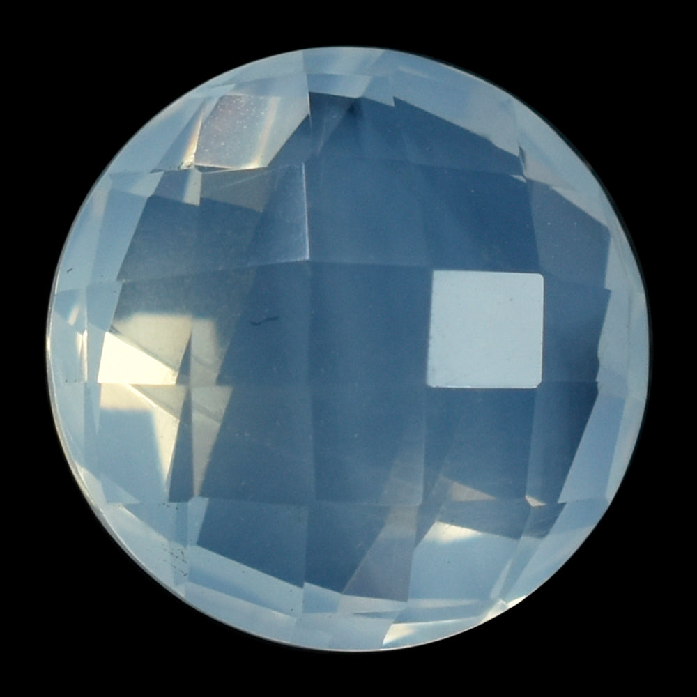 BLUE MOON QUARTZ CHESS CUT BRIOLETTE ROUND (1ST) 12MM 6.56 Cts.