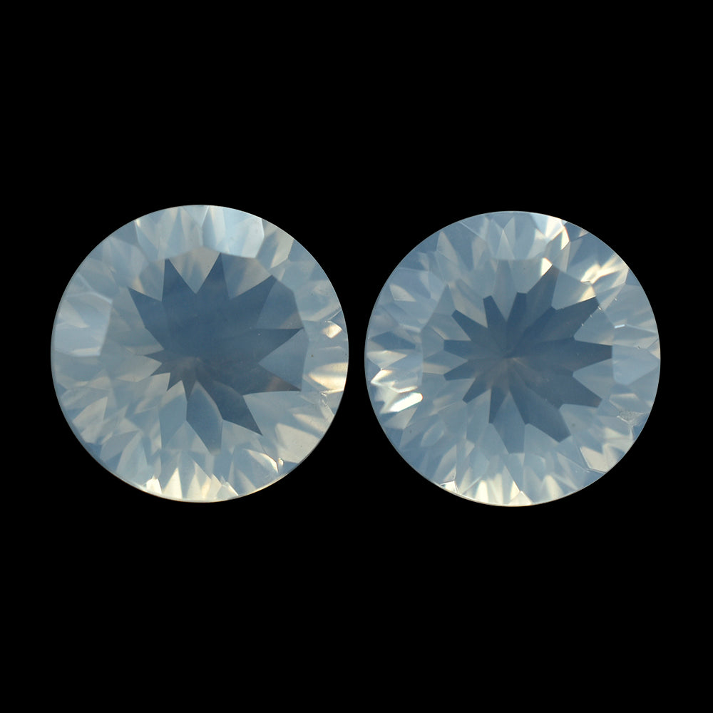 BLUE MOON QUARTZ CONCAVE CUT ROUND (1ST) 12MM  5.60 Cts.
