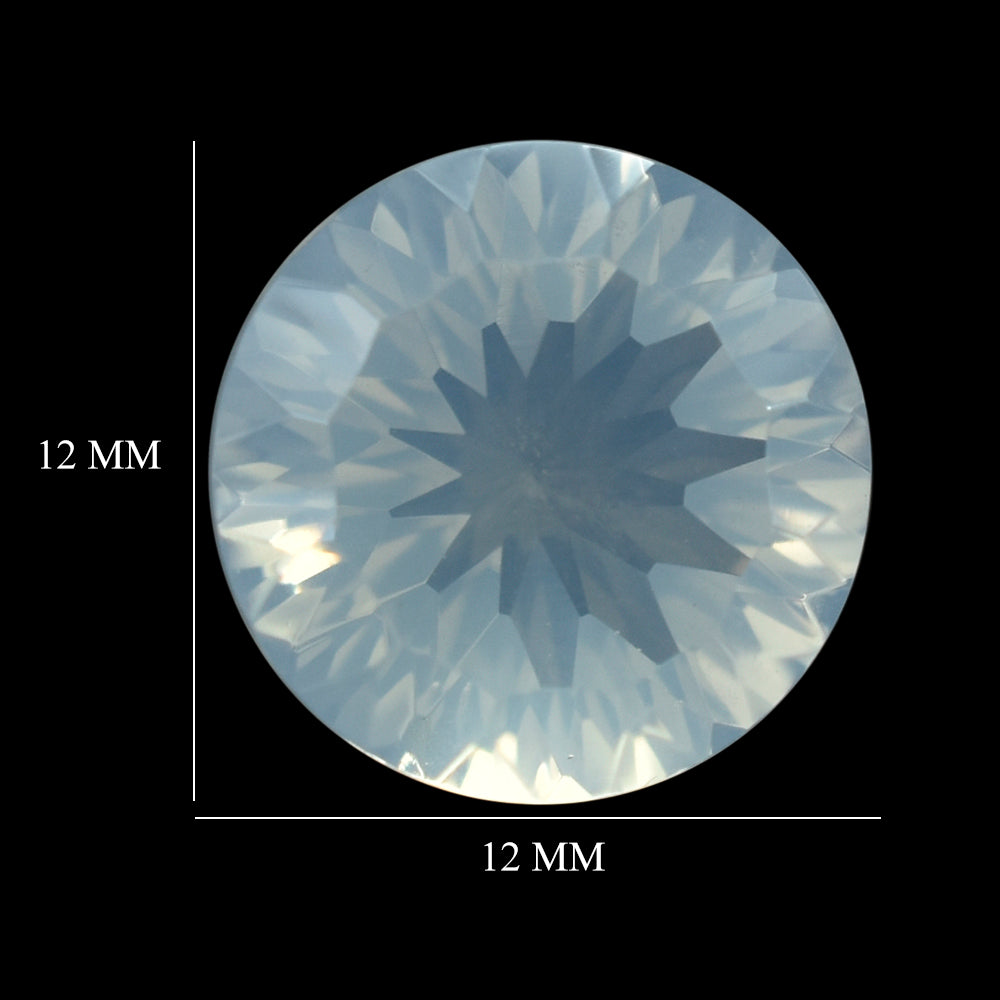 BLUE MOON QUARTZ CONCAVE CUT ROUND (1ST) 12MM  5.60 Cts.