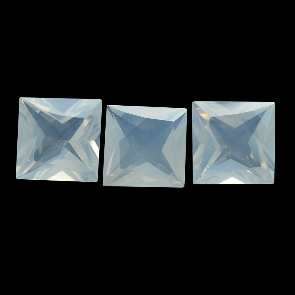 BLUE MOON QUARTZ FANCY CUT TABLE WITH PRINCESS CUT BACK SQUARE (1ST) 10MM  4.39 Cts.