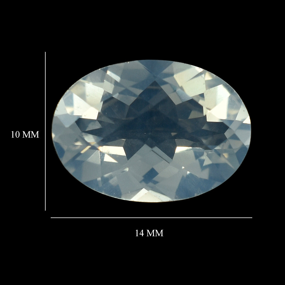 BLUE MOON QUARTZ CHECKER CUT OVAL (1ST) 14X10MM 4.78 Cts.