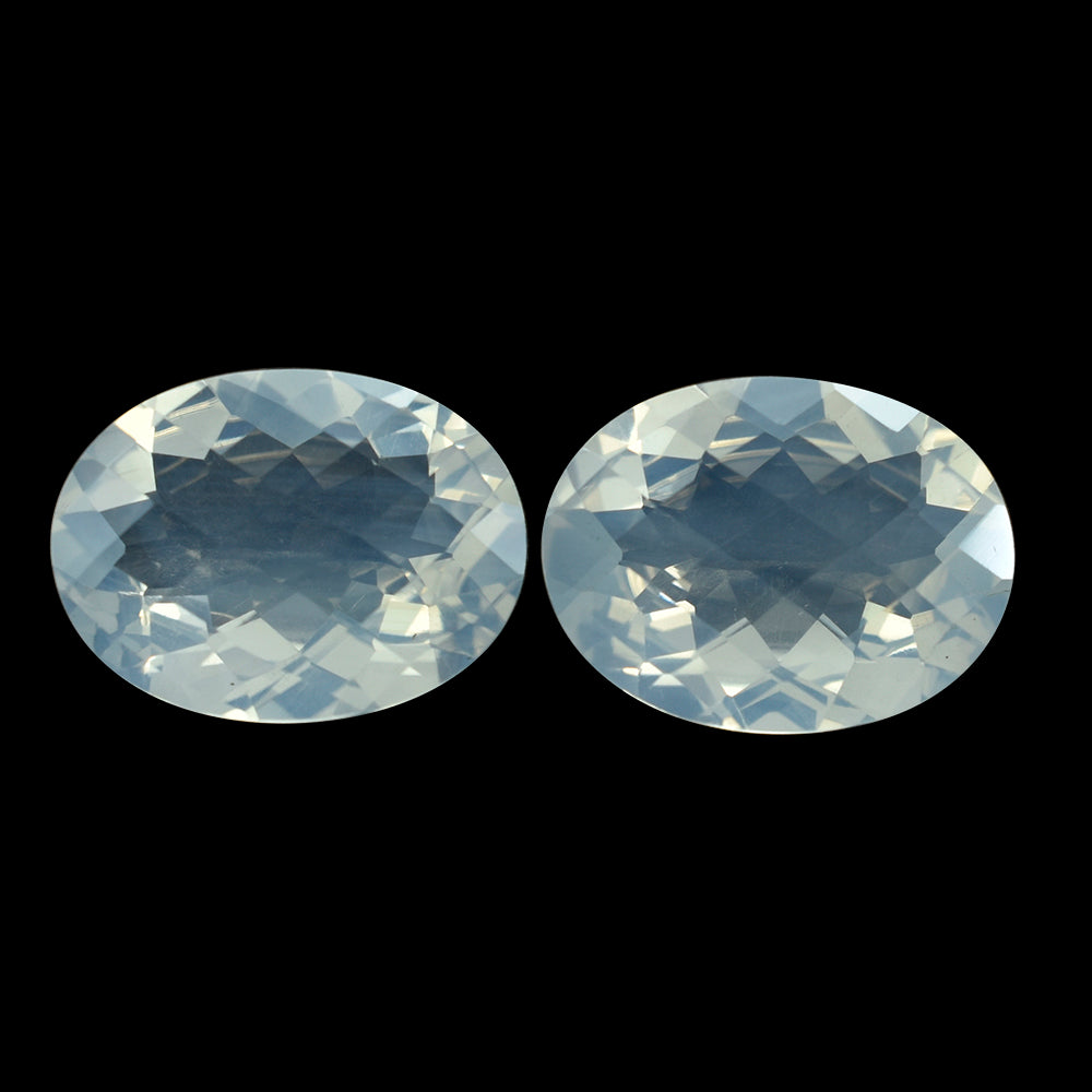 BLUE MOON QUARTZ CHECKER CUT OVAL (1ST) 20X15MM  13.77 Cts.