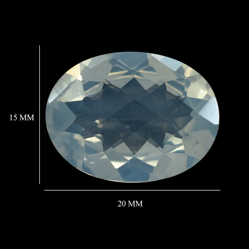 BLUE MOON QUARTZ CHECKER CUT OVAL (1ST) 20X15MM  13.77 Cts.