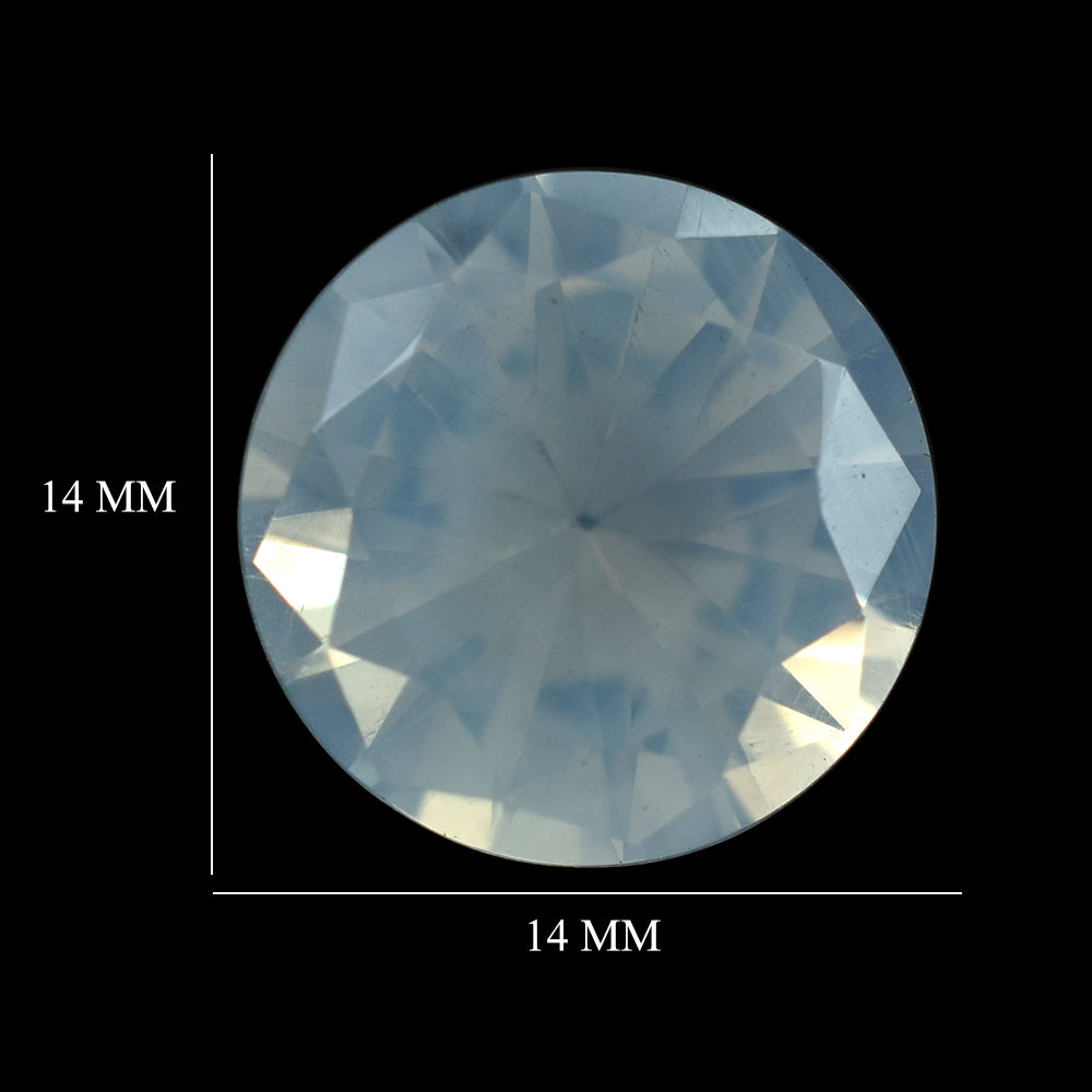 BLUE MOON QUARTZ DIAMOND CUT ROUND (1ST) 14MM 8.59 Cts.