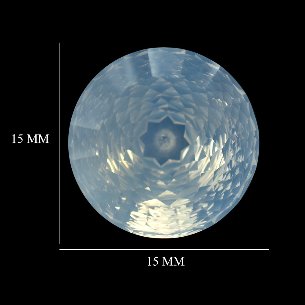 BLUE MOON QUARTZ NIRVANA CUT ROUND(1ST) 15MM 12.39 Cts.