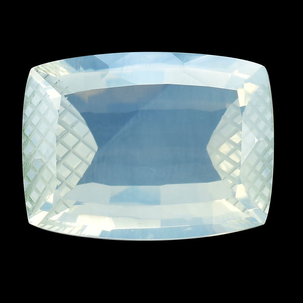 BLUE MOON QUARTZ CUSHION STEP CUT WITH CARVED SIDES (DES#78) 16X12MM 9.98 Cts.