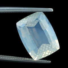BLUE MOON QUARTZ CUSHION STEP CUT WITH CARVED SIDES (DES#78) 16X12MM 9.98 Cts.