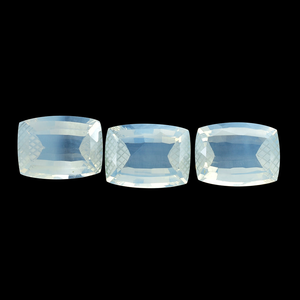 BLUE MOON QUARTZ CUSHION STEP CUT WITH CARVED SIDES (DES#78) 16X12MM 9.98 Cts.