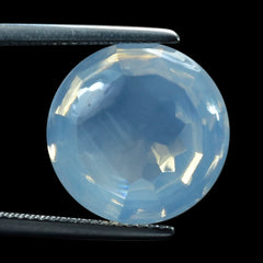 BLUE MOON QUARTZ BUFFTOP CONCAVE STEP CUT BACK ROUND (DES#47) 15MM 11.95 Cts.