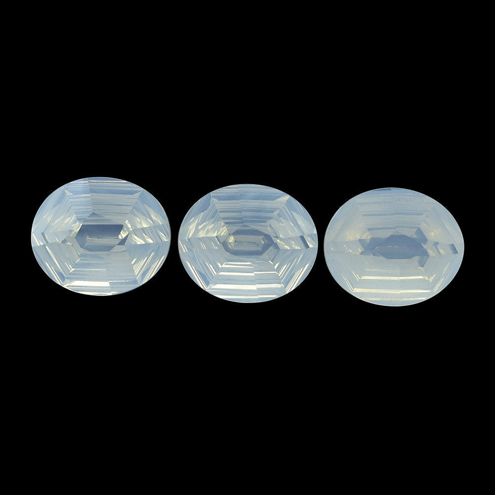 BLUE MOON QUARTZ SWIRL CUT HEXAGON CONCAVE OVAL (DES#76) 14X12MM 6.41 Cts.