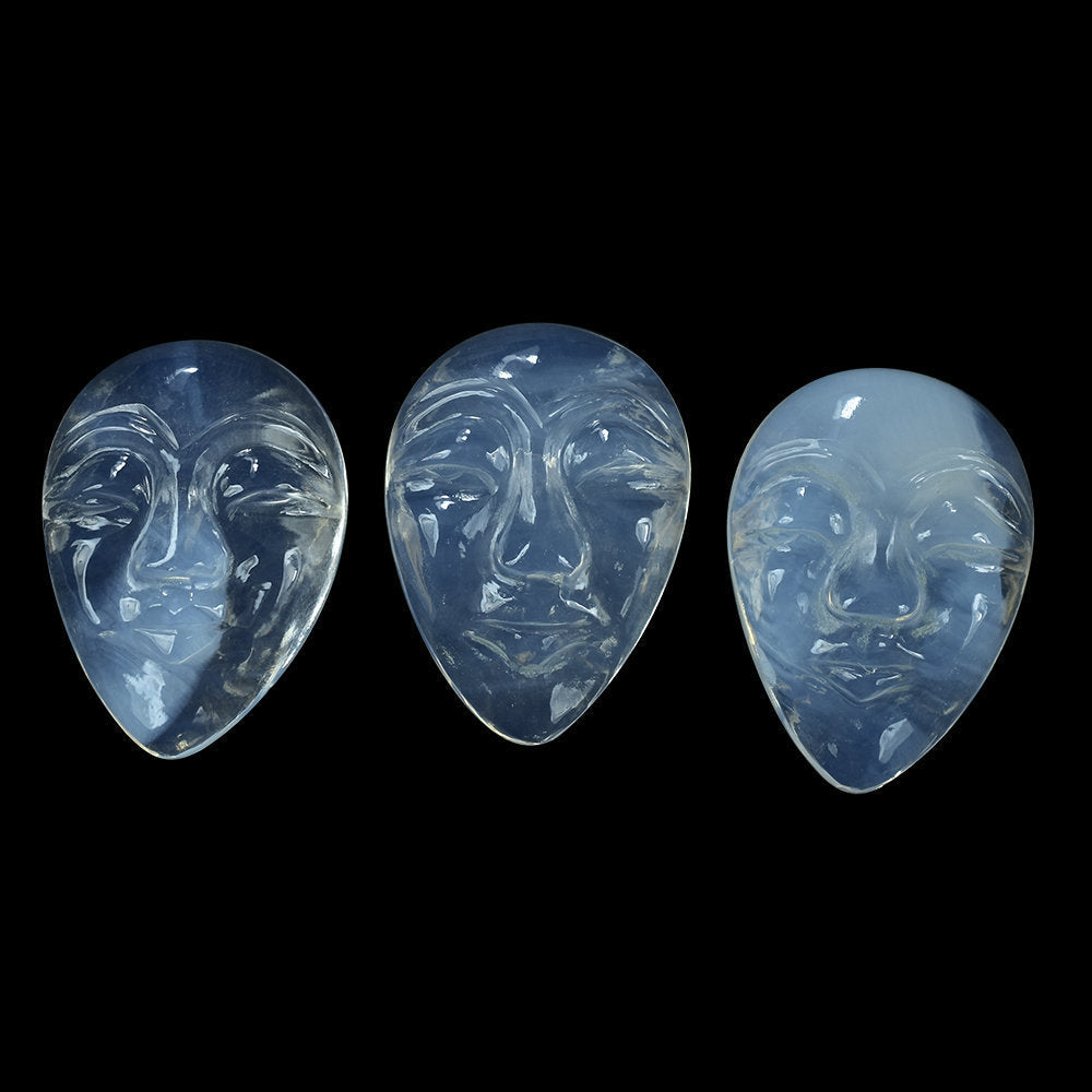 BLUE MOON QUARTZ MASK 21X15MM 12.83 Cts.