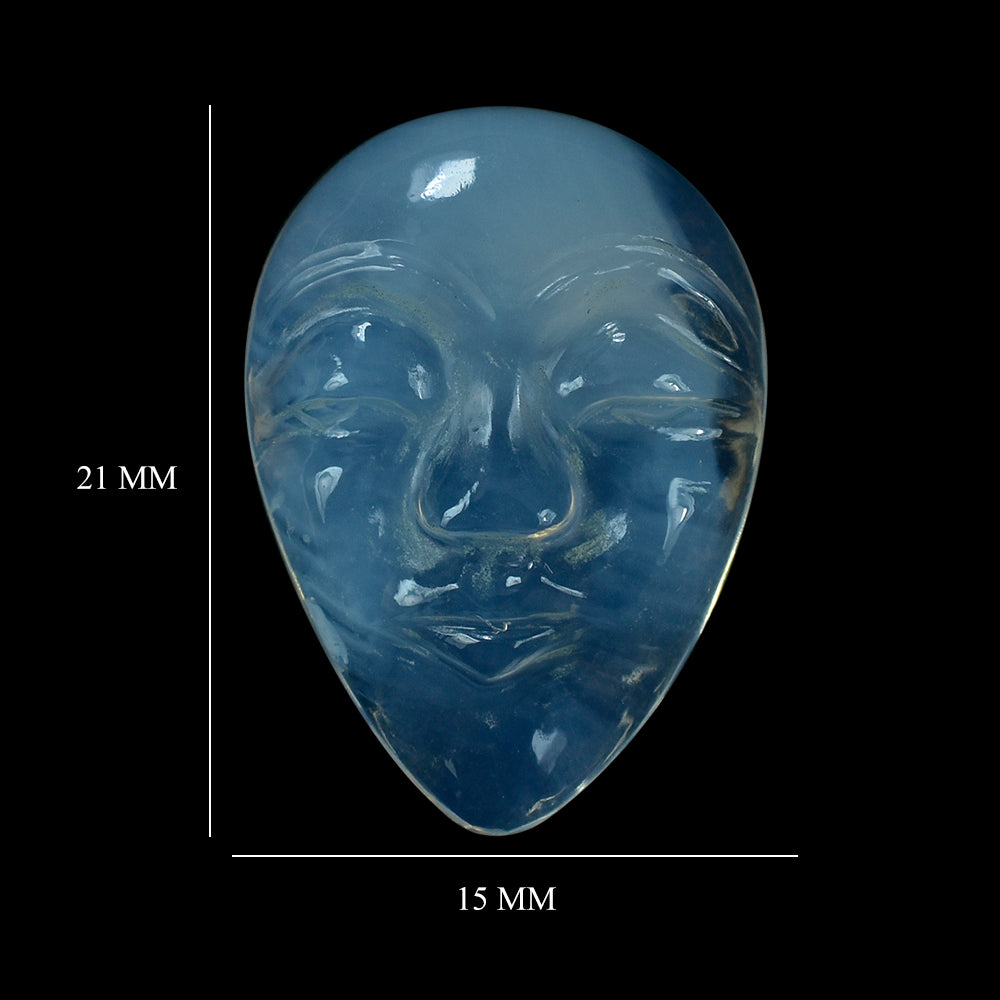 BLUE MOON QUARTZ MASK 21X15MM 12.83 Cts.