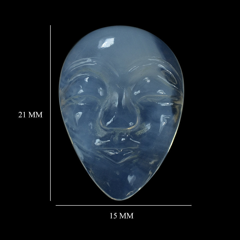 BLUE MOON QUARTZ MASK 21X15MM 12.83 Cts.