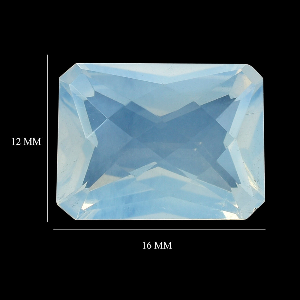 BLUE MOON QUARTZ SPECIAL CHECKER OCTAGON (DES#57) 16X12MM 9.77 Cts.