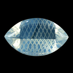 BLUE MOON QUARTZ BUFFTOP CARVED NET BACK MARQUISE (DES#104) 20X12MM 10.35 Cts.