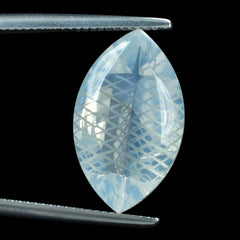 BLUE MOON QUARTZ BUFFTOP CARVED NET BACK MARQUISE (DES#104) 20X12MM 10.35 Cts.